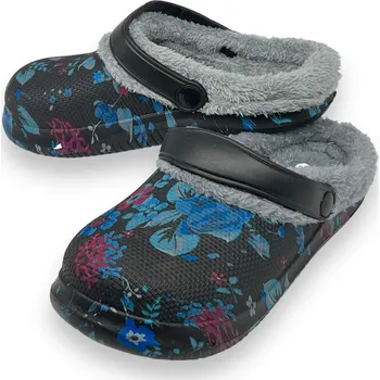 Dámské pantofle Fashion Dámské černé zateplené gumové nazouváky 07 Barva: Černá, Velikost: 41