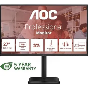 Monitor AOC MT 27" 27E4CV - 1920x1080,IPS,120Hz,1xHDMI,1xDP,USBhub,USB-C,PD,RJ45,Repro,Pivot