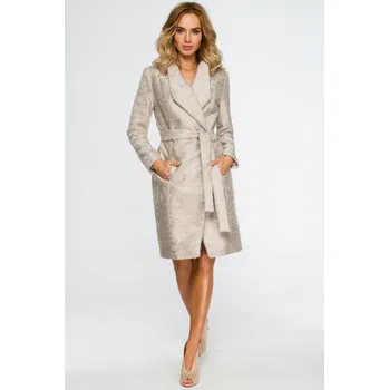 Dámský kabát MOE dámský kabát béžový klasický bez kapuce velikost M