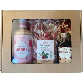 Dárkový potravinový koš Dárkový balíček pro ženu - sladké potěšení s kapkou likéru