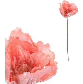 umělá květina Autronic Čemeřice - umělý květ na stonku, růžová se třpytkami, sada 12 ks