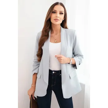 Dámské sako Dámská sako bez zapínání s podšívkou S/M šedá S/M