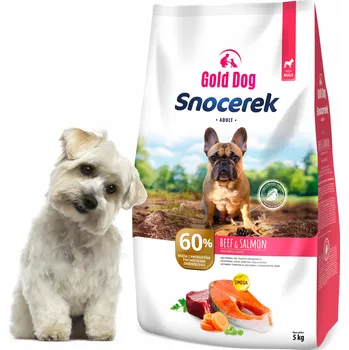 Krmivo pro psa Snocerek Suché krmivo pro psy malých plemen, hovězí a losos Gold Dog 5 kg