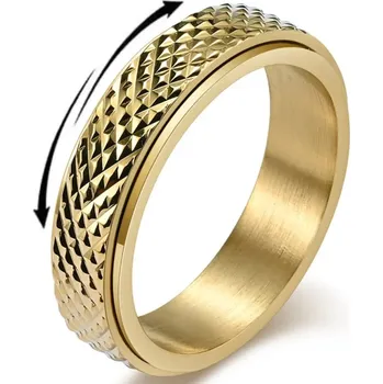 Prsten Zlatý Antistresový Prstýnek Anxiety Ring z Chirurgické Oceli proti Stresu