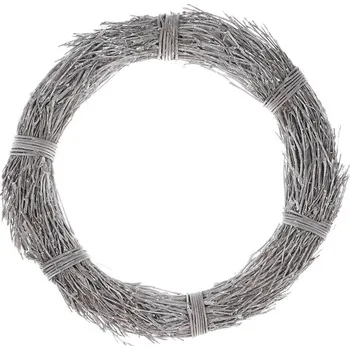 Nákupní košík Autronic Věnec proutěný - pr. 40 cm, šedý, sada 2 ks