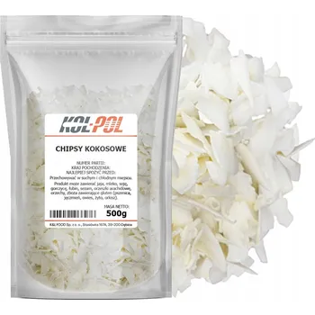 Sušená potravina Kokos Chipsy kokosové 500 g přírodní, bez přísad, křupavé, vysoké Kol-pol 500 g