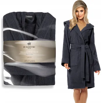 Dámský župan DI MAESTRO dámský župan FROTÉ s kapuce, 100% bavlna PREMIUM, pohodlný, velikost S