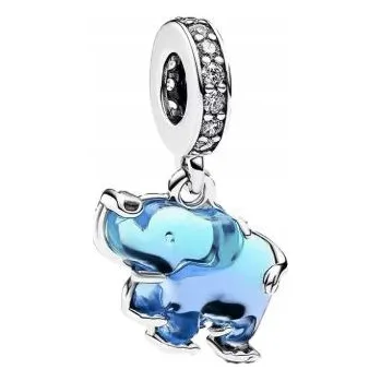 Přívěsek Přívěsek na náramek slon slon pro štěstí z Murano skla stříbro 925
