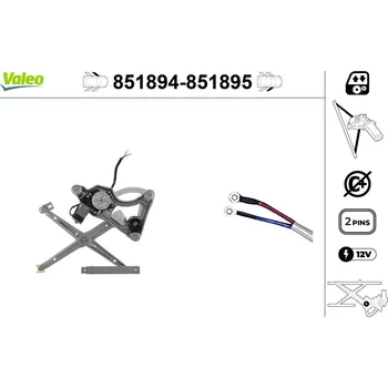 Stahovačka okna Zvedací zařízení oken VALEO 851894