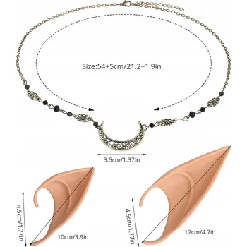 Přívěsek ELFÍ UŠI SADA UŠÍ VÍLY DOPLŇKY KE KOSTÝMU ELFA + PŘÍVĚSEK NA ČELO