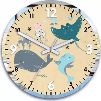 Hodiny Dětské nástěnné hodiny Mirro Oceán 30 cm vícebarevné