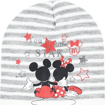 Čepice Minnie Mouse - licence Dívčí zimní čepice - Minnie Mouse HS4045, světle šedá Barva: Šedá, Velikost: velikost 52