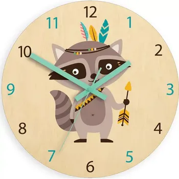 Hodiny Dětské nástěnné hodiny Ami Mýval 30 cm vícebarevné