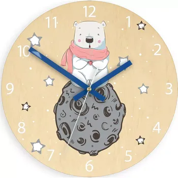 Hodiny Dětské nástěnné hodiny Ami Lední medvěd 30 cm vícebarevné
