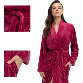 Dámské spodní prádlo Dámský župan LUNA kód 371 velurový bordó L