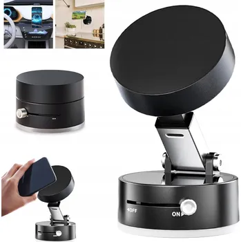 OTOČNÝ MAGNETICKÝ DRŽÁK NA TELEFON SE SILNOU ČERNOU PŘÍSAVKOU 360°