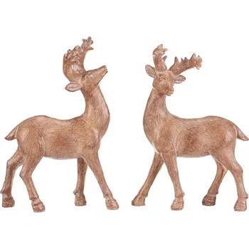 Autronic Jelen - 25 cm, polyresin, mix 2, imitace dřeva, cena za 1 ks, sada 2 ks