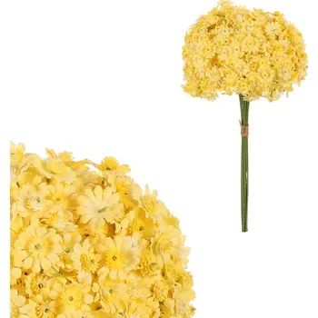 umělá květina Autronic Starček - umělá kytice, žlutá barva, sada 6 ks
