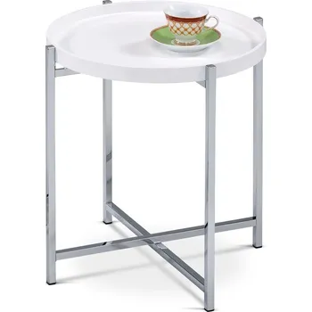 Konferenční stolek Autronic Odkládací stolek 50x50cm, dřevo, bílá, 80135-12 WT