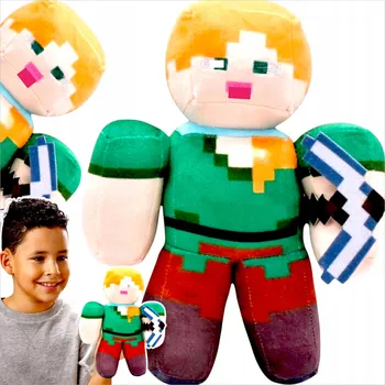 plyšák MINECRAFT PLYŠÁK ZE HRY PANÁČEK ALEX RYTÍŘ VELKÝ PLYŠOVÝ MAZLÍČEK PŘÍTULNÍČEK 30 CM