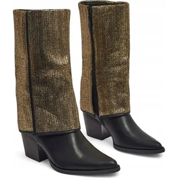 Dámská zimní obuv Černo-zlaté Dámské kotníkové boty Virelia 37