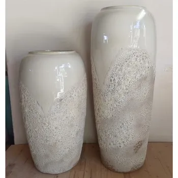 Váza Autronic Váza keramická - výška 70 cm, světle šedá