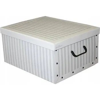 Úložný box Krabice s víkem , bílá / šedá