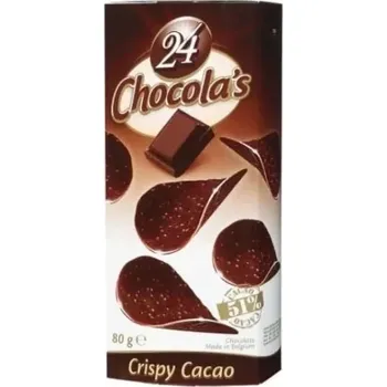 Bonboniéra Čokoládové chipsy CHOCOLA´S 80 g CRSIPY CACAO (24 Chocola´s / choco chips / hamlet / belgické )