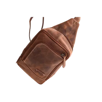 Pánská aktovka Kožená ručně šitá Pánská taška KUBÁT crossbody | hnědá | Ham 545742HUN Barva: hnědá