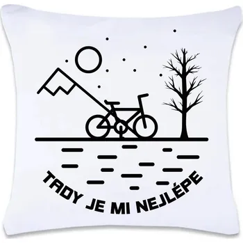Dekorativní polštářek DOBRÝ TRIKO Polštář s potiskem 40 x 40 cm Tady je nejlépe Oboustranný tisk: NE