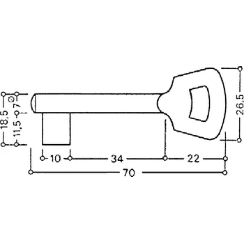 Dveřní kování Dozický klíč, tabulka 3, uzávěr 3