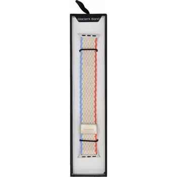 Řemínek na hodinky Pletený řemínek pro Apple Watch 38 40 41 mm s magnet GlacierX, béžový