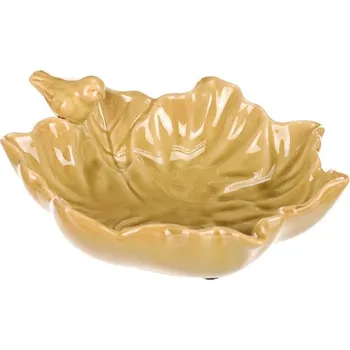 Krmítko pro ptáka Autronic Krmítko/pítko - keramické, list s ptáčky, světle zelené, sada 2 ks