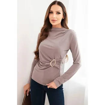 Dámská halenka Dámská blůza z viskózy s nařasením a ozdobnou sponou fango UNI