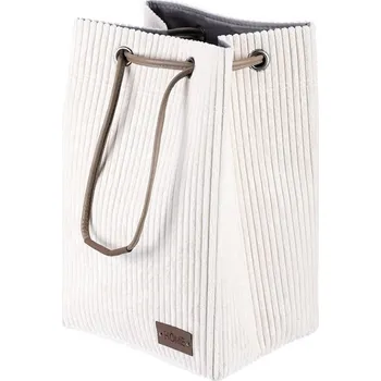 Koš na prádlo Autronic Koš prádelní - manšestr, stahovací, krémový