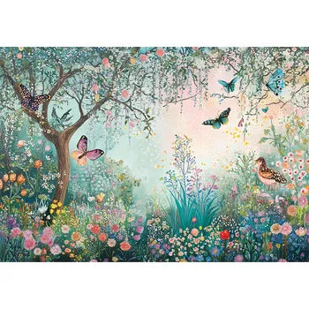 Fototapeta FOTOTAPETA PRO DĚTI ZAČAROVANÁ ZAHRADA KVĚTINY TAPETA VLIESOVÁ 250x175