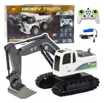 RC model auta Koparka gąsienicowa R/C światła dźwięki biała 1:24