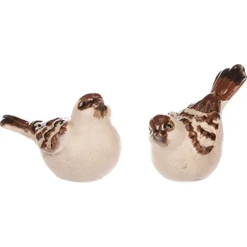 Vánoční ozdoba Autronic Ptáček - keramika, mix 2 druhů, cena za 1 ks, sada 6 ks