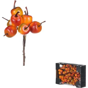 umělá květina Autronic Jablíčka na drátku - oranžová, cena za balení (72 ks), sada 2 ks