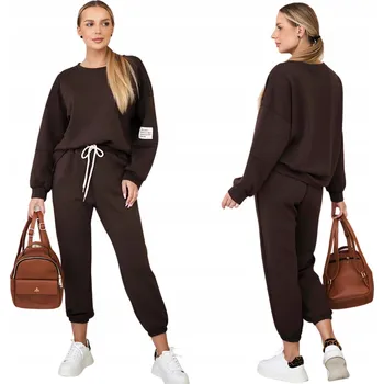 Kesi dámské teplákové soupravy bez kapuce hnědá univerzální velikost