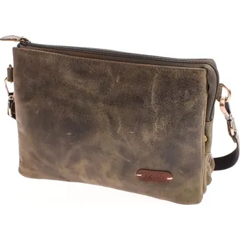 Kabelka Dámská Kožená ručně šitá kabelka KUBÁT psaníčko Anička V | zelená | 520182HUN Barva: červená