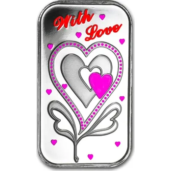 Stříbrný slitek 1 oz With Love - S textem na přání