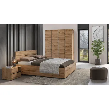 Ložnicová sestava Ložnice BONIFACIO, dub wotan/černá + vyzvednutí ZDARMA