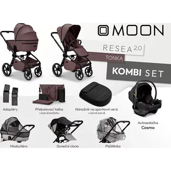 Kočárek MOON kombinovaný kočárek Resea 2.0 Kombi set Tonka
