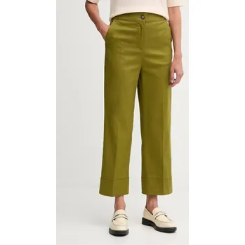 Dámské kalhoty Kalhoty United Colors of Benetton dámské, zelená barva, high waist, 4SJCDF07J 91X, vel. 40