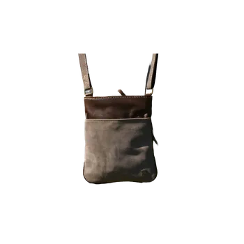 Kožená ručně šitá malá kabelka KUBÁT Lenka | šedohnědá | 587133