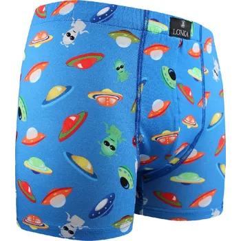 Pánské boxerky Lonka - Kevin, modrá, ufo Barva: Modrá, Velikost: XXL