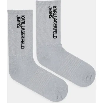 Dámské ponožky Ponožky Karl Lagerfeld Jeans 2-pack A1W47153 stříbrná SLV, vel. ONE SIZE