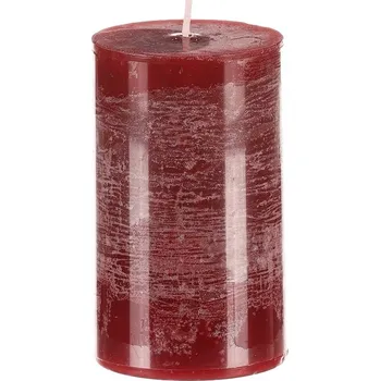 Svíčka Autronic Svíčka sloupcovitá nižší - parafínový vosk, bez vůně, bordó, sada 4 ks
