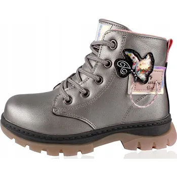 Dívčí tenisky Linshi dětské kozačky eko kůže šedé, velikost 30